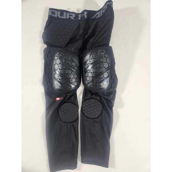 Under Armour UA Gameday Pro 7-Pad 3/4 Football Tights Youth Large Black 1388108 - Picture 1 of 9